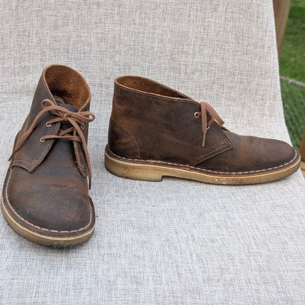 Clarks Original Desert Chukka Boots Womens 6.5 M Beeswax Leather Lace Up Brown